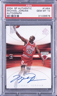 2004-05 UD SP Authentic Autograph #146A Michael Jordan Signed Card (#03/10) - PSA GEM MT 10